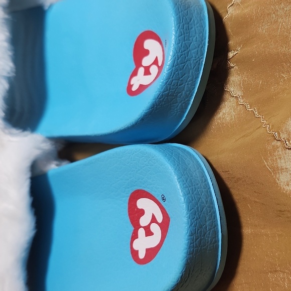 TY Kids Unicorn Slippers - Blue and White - Picture 7 of 9